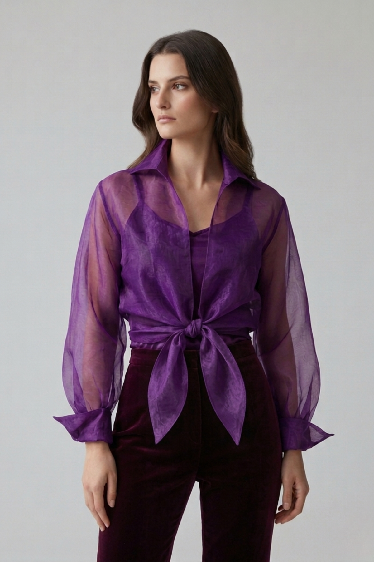 Blusa Silvana de Organza con Top de Seda