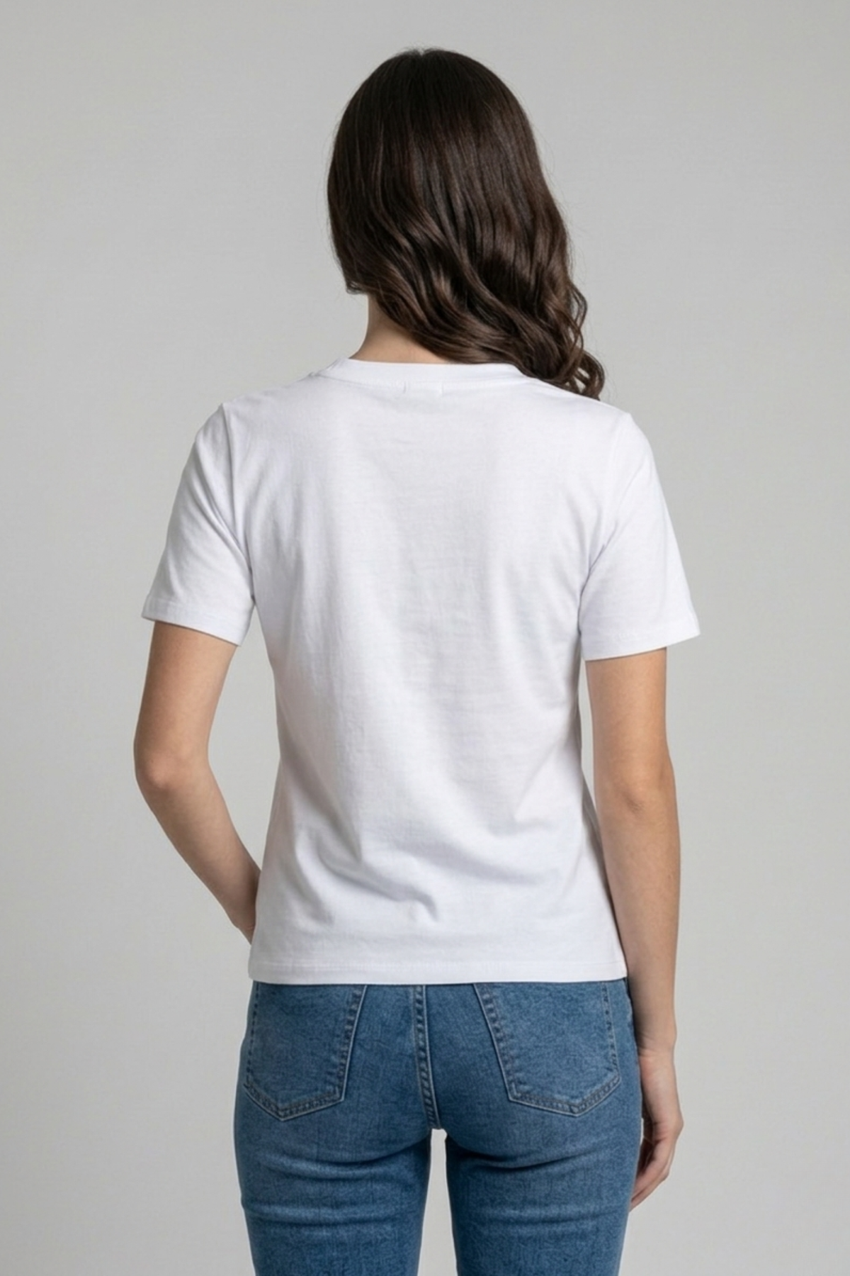 Polo blanco de algodón pima parte trasera mujer corte elegante