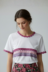 Polo Alma Mía de Algodón con detalles de Crochet