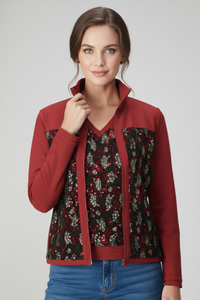 Twin set de algodón stretch con encaje brillante y diseño elegante de dos piezas | Claudia Bertolero