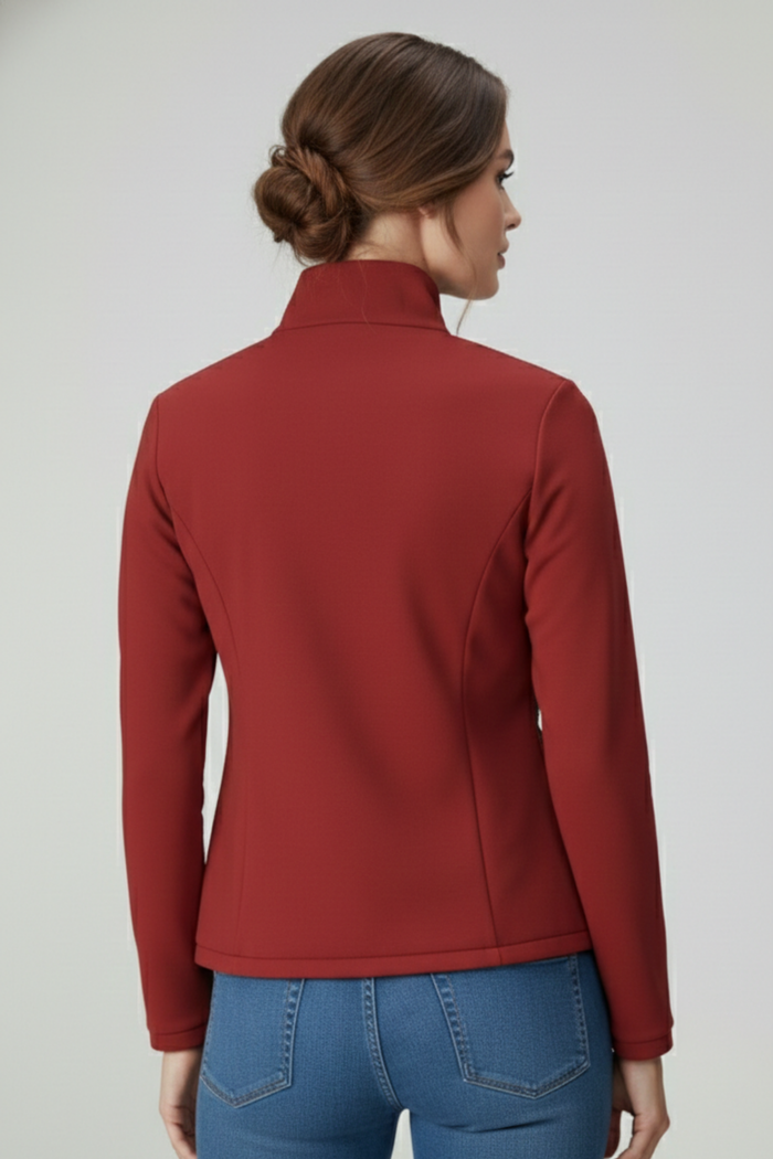 Casaca del twin set con cierre frontal y paneles laterales de encaje | Claudia Bertolero