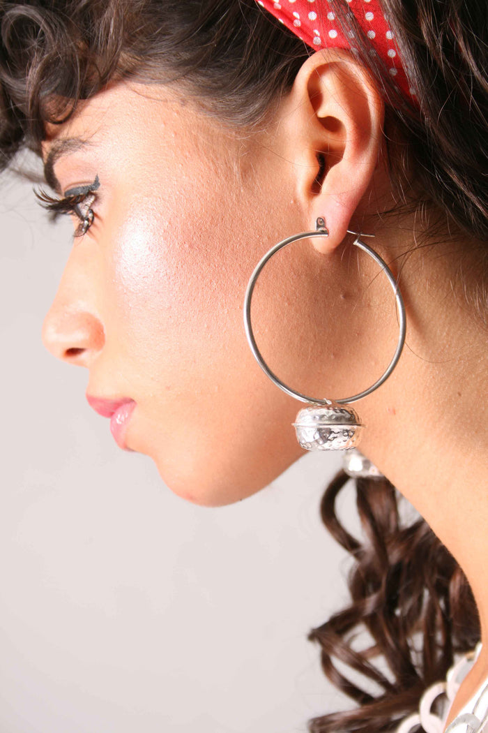 Pendientes Aros en Plata 950 | Aros Cascabel