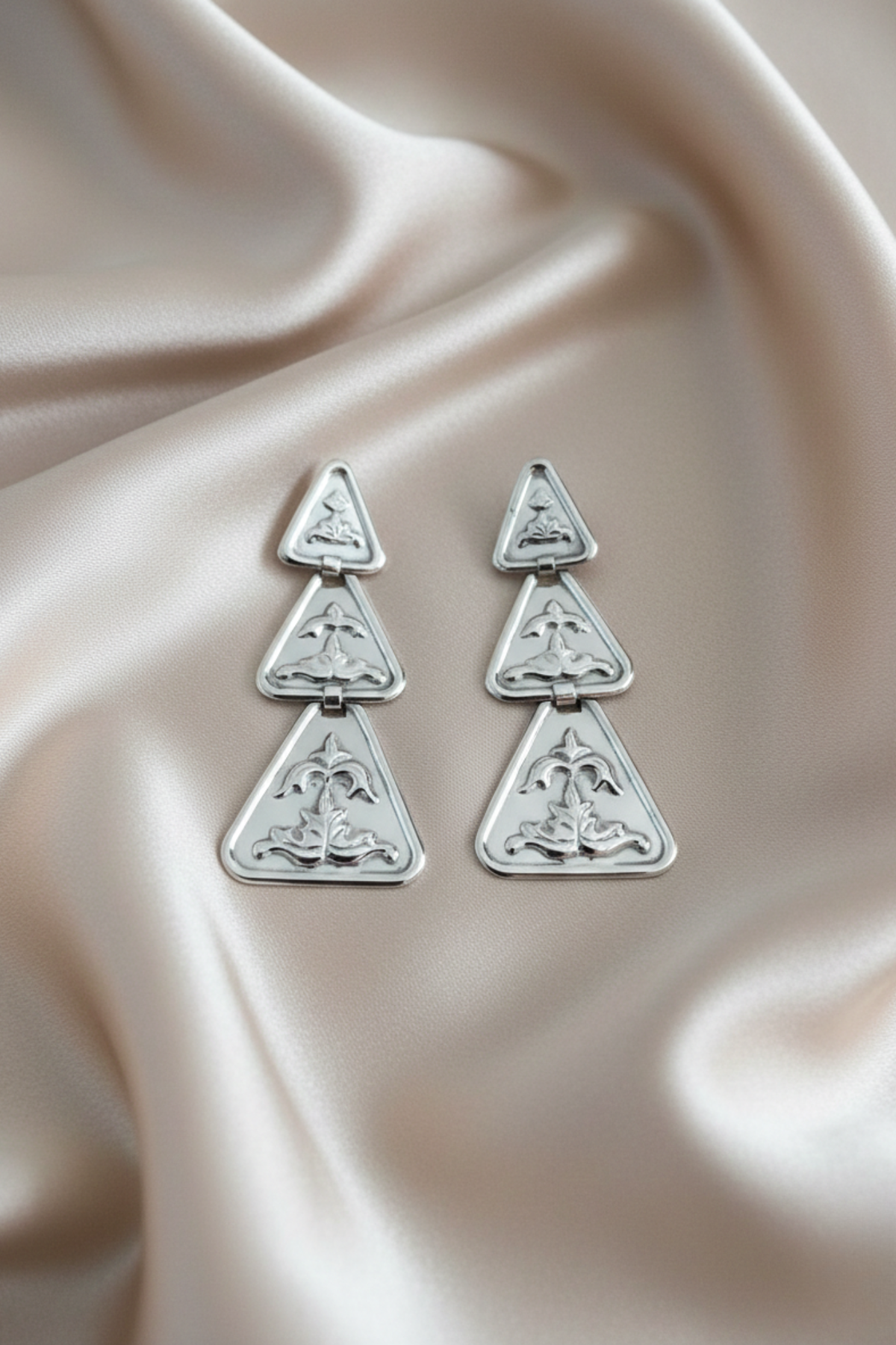 Pendientes 3 Tiempos en Plata 950