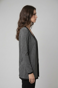 Twin Set Alberta en lurex stretch con top escote en V y casaca abierta con acabados en terciopelo | Claudia Bertolero