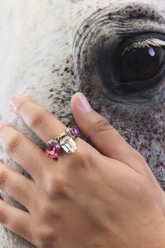 Anillo de plata 950 y cristales Swarovski | Mi Encanto