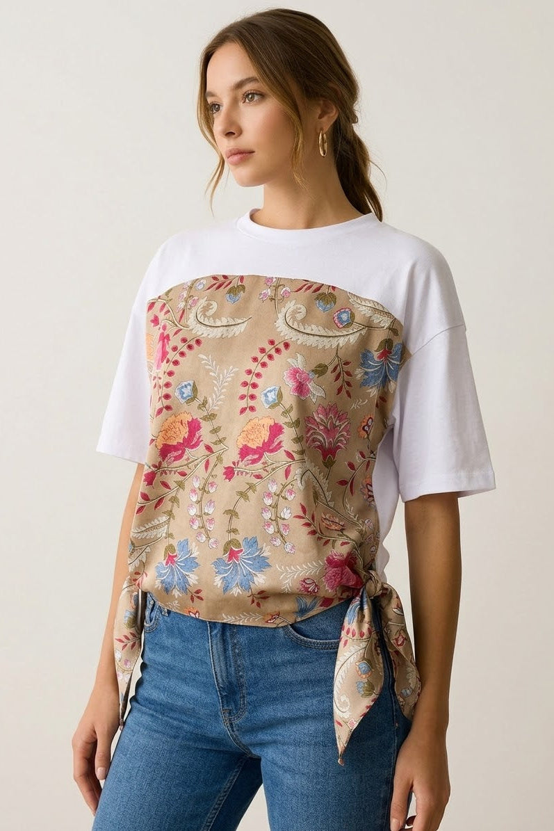 Polo de algodón y seda estampada | Santander