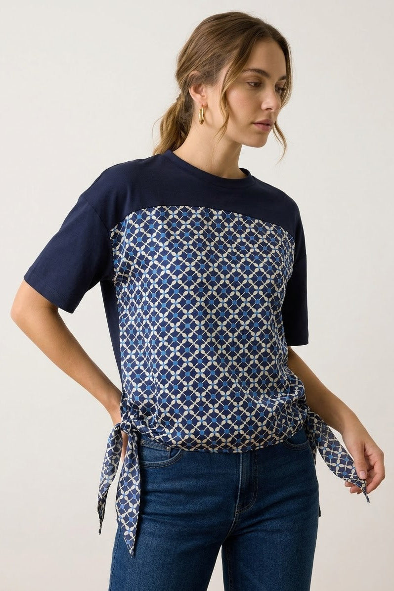 Polo de algodón y seda estampada | Santander