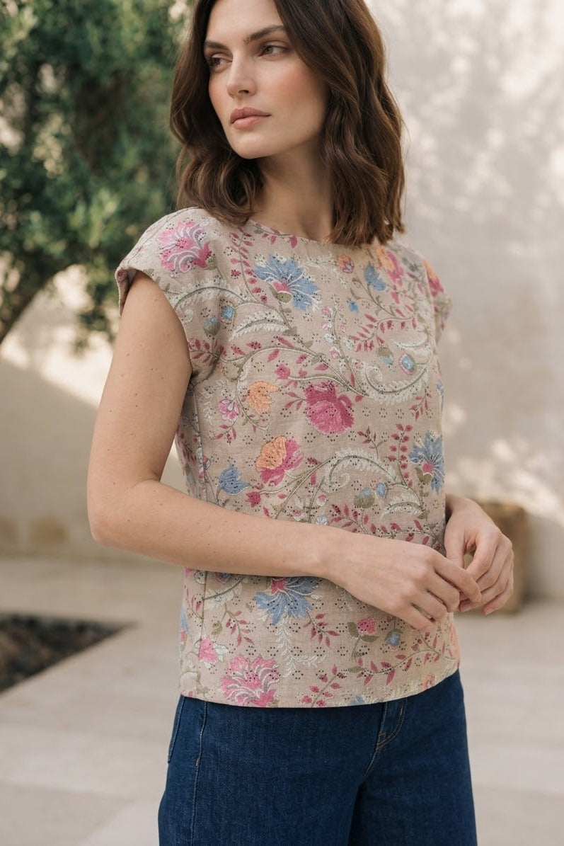 Blusa de Algodón Estampado Floral | Primavera
