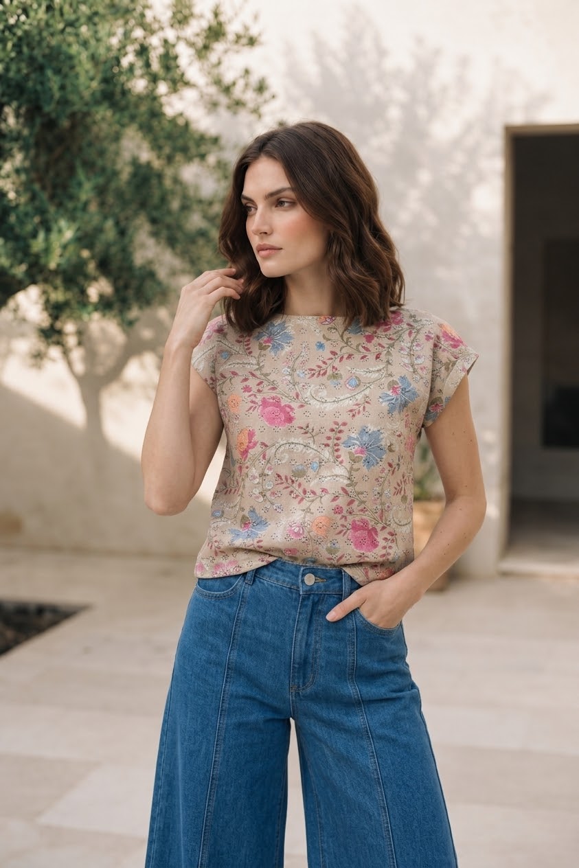Blusa de Algodón Estampado Floral | Primavera