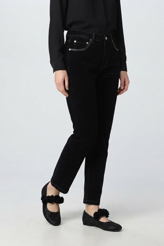Pantalón de Drill de Terciopelo y Strass | Indómita