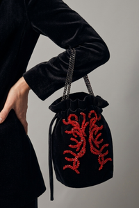 Cartera de Terciopelo con Cristales Bordados | Pochette